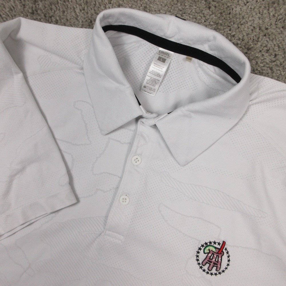 Barstool Sports Polo Shirt Mens Large White Camouflage UNRL‎ Performance Golf